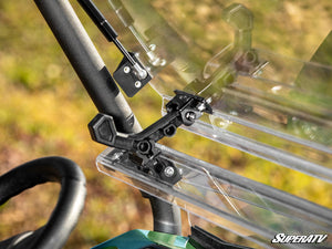 SuperATV flip windshield on a Kawasaki Mule PRO-MX, side view