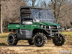SuperATV flip windshield on a Kawasaki Mule PRO-MX, cab view