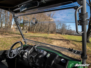 SuperATV flip windshield on a Kawasaki Mule PRO-MX, mounted view