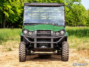 SuperATV full windshield on a Kawasaki Mule PRO-MX, angle view