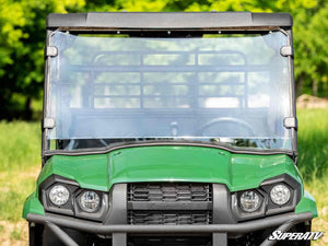 SuperATV full windshield on a Kawasaki Mule PRO-MX, detail view