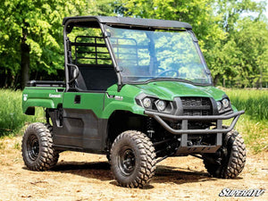SuperATV full windshield on a Kawasaki Mule PRO-MX, mounted view
