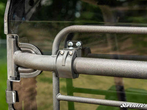 SuperATV rear windshield on a Kawasaki Mule PRO-MX, cab view