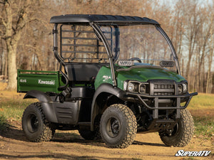 SuperATV Kawasaki Mule SX Windshield with Vents, installed view
