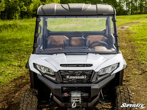 SuperATV full windshield on a Kawasaki Ridge, side view