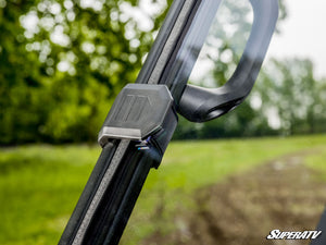 SuperATV full windshield on a Kawasaki Ridge, alternate angle