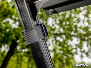SuperATV full windshield on a Kawasaki Ridge, hardware detail