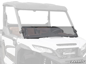 SuperATV half windshield on a Kawasaki Ridge, front view