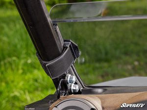 SuperATV half windshield on a Kawasaki Ridge, alternate angle