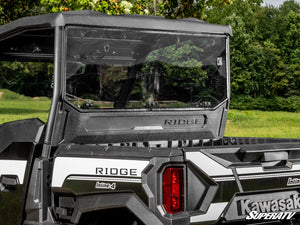 SuperATV rear windshield on a Kawasaki Ridge, side view
