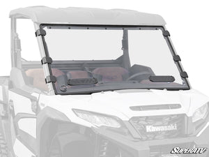 SuperATV vented full windshield on a Kawasaki Ridge, front view