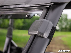SuperATV vented full windshield on a Kawasaki Ridge, detail view