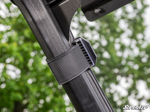 SuperATV vented full windshield on a Kawasaki Ridge, hardware detail