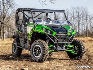 SuperATV flip down windshield on a Kawasaki Teryx, cab view