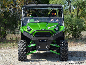SuperATV flip windshield on a Kawasaki Teryx, angle view