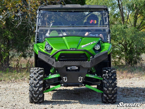 SuperATV flip windshield on a Kawasaki Teryx, cab view