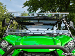 SuperATV flip windshield on a Kawasaki Teryx S, angle view