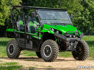 SuperATV flip windshield on a Kawasaki Teryx S, cab view