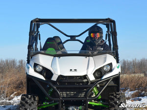SuperATV full windshield on a Kawasaki Teryx, angle view