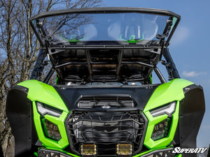 SuperATV flip windshield on a Kawasaki Teryx H2, angle view