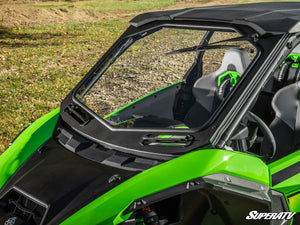 SuperATV glass windshield on a Kawasaki Teryx H2, detail view