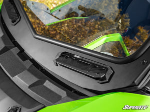 SuperATV glass windshield on a Kawasaki Teryx H2, mounted view
