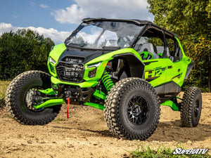 SuperATV vented windshield on a Kawasaki Teryx H2, angle view