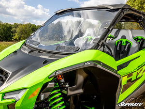 SuperATV vented windshield on a Kawasaki Teryx H2, installed close-up