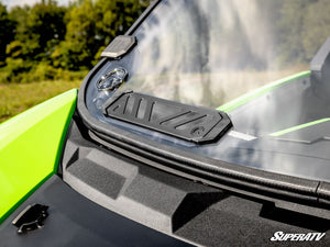SuperATV vented windshield on a Kawasaki Teryx H2, cab view