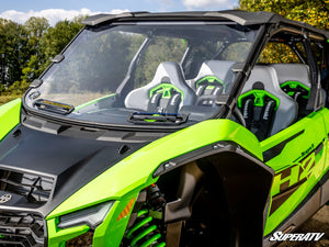 SuperATV vented windshield on a Kawasaki Teryx H2, top view