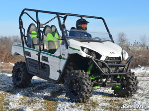 SuperATV half windshield on a Kawasaki Teryx, angle view