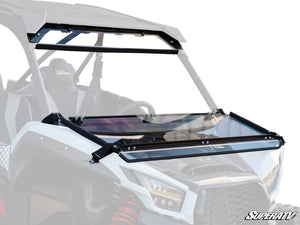 SuperATV flip down windshield on a Kawasaki Teryx KRX 1000, front view