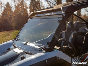 SuperATV flip down windshield on a Kawasaki Teryx KRX 1000, side view