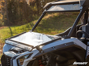 SuperATV flip down windshield on a Kawasaki Teryx KRX 1000, cab view