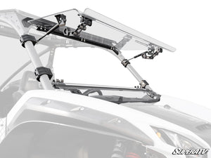 SuperATV flip windshield on a Kawasaki Teryx KRX 1000, front view