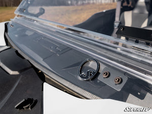 SuperATV flip windshield on a Kawasaki Teryx KRX 1000, cab view