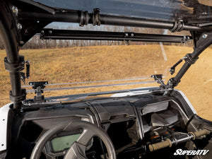 SuperATV flip windshield on a Kawasaki Teryx KRX 1000, profile view