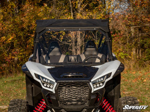 SuperATV full windshield on a Kawasaki Teryx KRX 1000, angle view