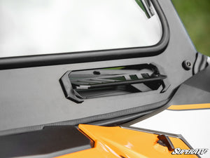 SuperATV glass windshield on a Kawasaki Teryx KRX 1000, cab view