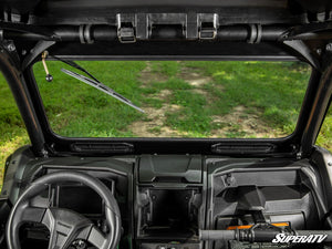 SuperATV glass windshield on a Kawasaki Teryx KRX 1000, detail view