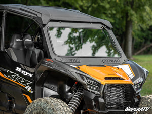 SuperATV glass windshield on a Kawasaki Teryx KRX 1000, alternate angle