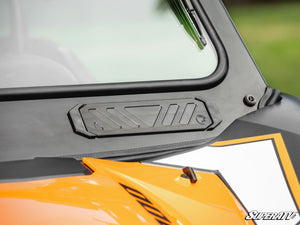 SuperATV glass windshield on a Kawasaki Teryx KRX 1000, hardware detail
