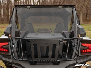 SuperATV rear vented windshield on a Kawasaki Teryx KRX 1000, side view