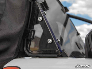 SuperATV rear vented windshield on a Kawasaki Teryx KRX 1000, installed close-up