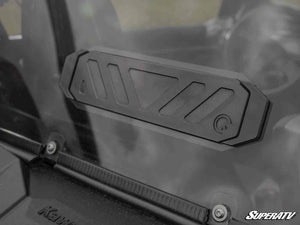 SuperATV rear vented windshield on a Kawasaki Teryx KRX 1000, cab view