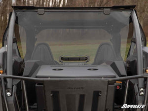 SuperATV rear vented windshield on a Kawasaki Teryx KRX 1000, mounted view