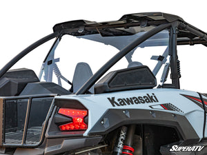 SuperATV rear windshield on a Kawasaki Teryx KRX 1000, front view