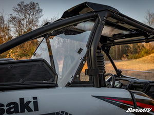 SuperATV rear windshield on a Kawasaki Teryx KRX 1000, side view