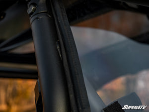 SuperATV rear windshield on a Kawasaki Teryx KRX 1000, installed close-up