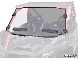 SuperATV vented full windshield on a Kawasaki Teryx KRX 1000, front view